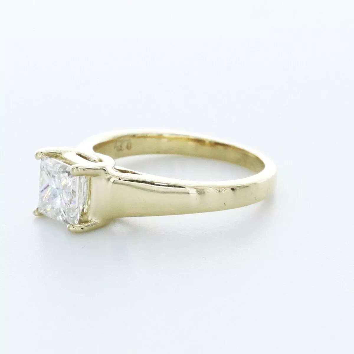 Solitaire Engagement Ring 14K Gold 1.44 Carat Princess Lab-Grown Diamond G VS2