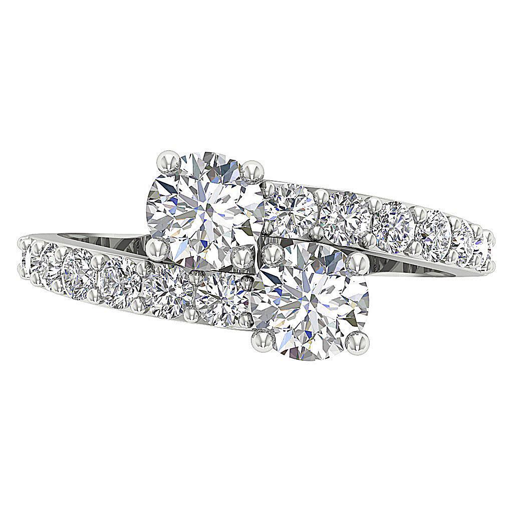 VS1 F 1.85 Carat Solitaire Ring Forever Us Two Stone Lab Grown Diamond 14K Gold