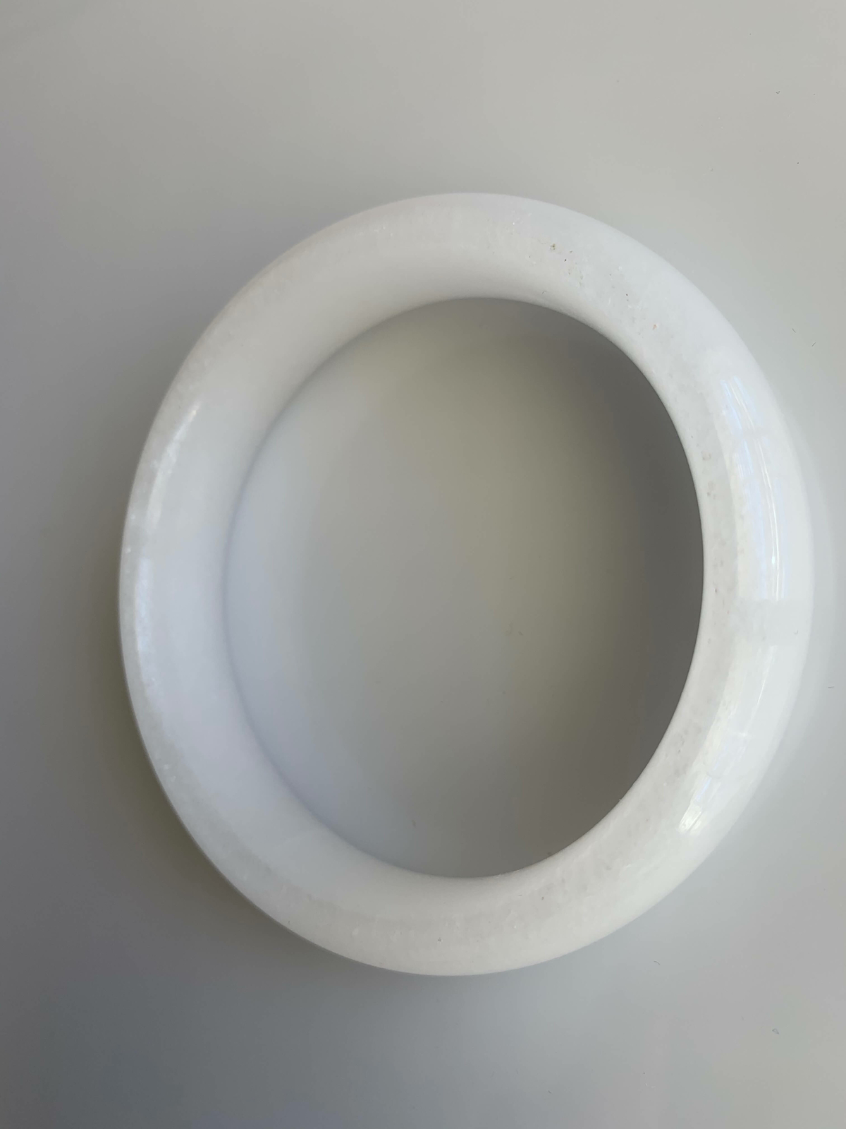 Gorgeous Natural Authentic Chinese White Jade Bangle Bracelet Joy Grade A 62 mm