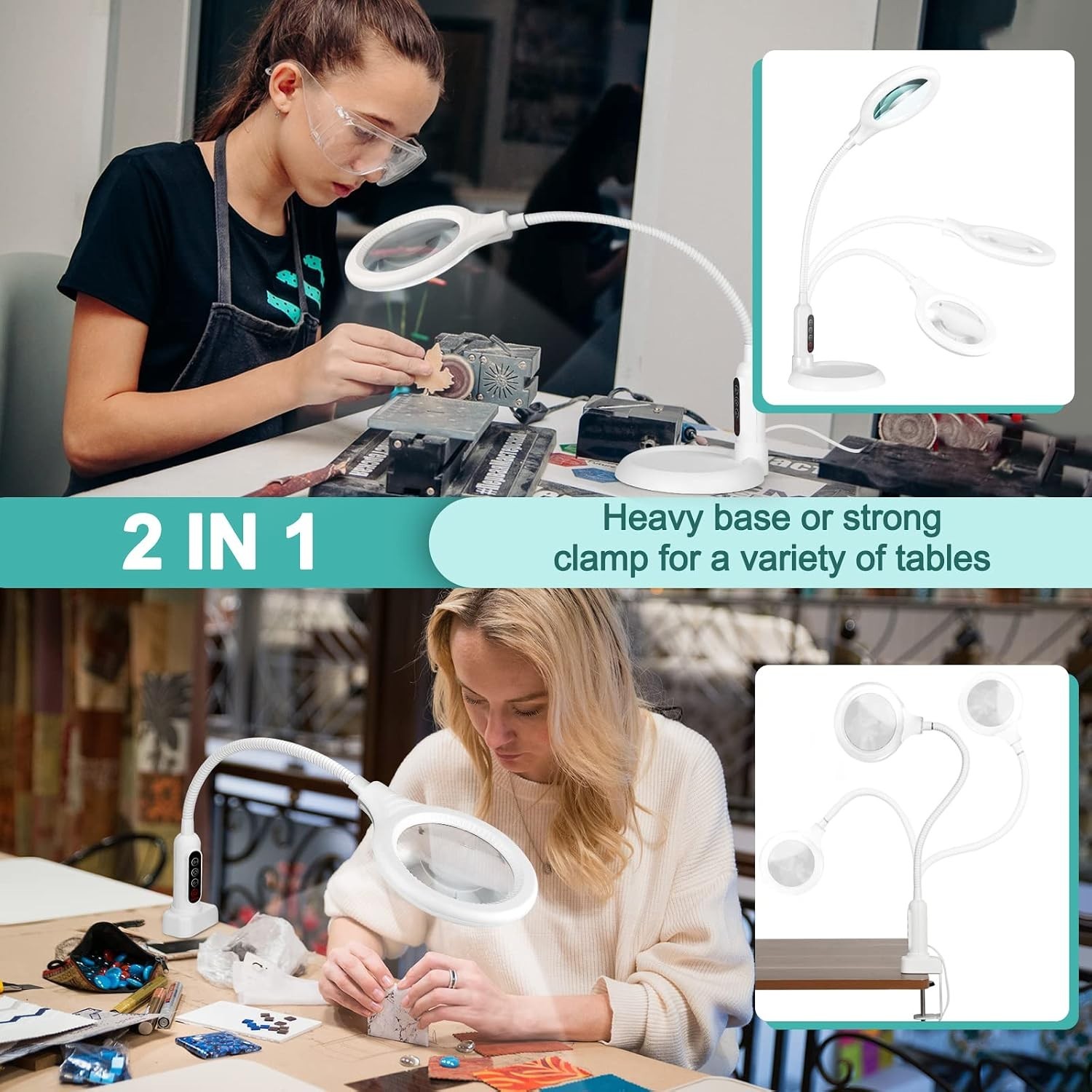 Flexible Gooseneck LED Desk Lamp Hands Free