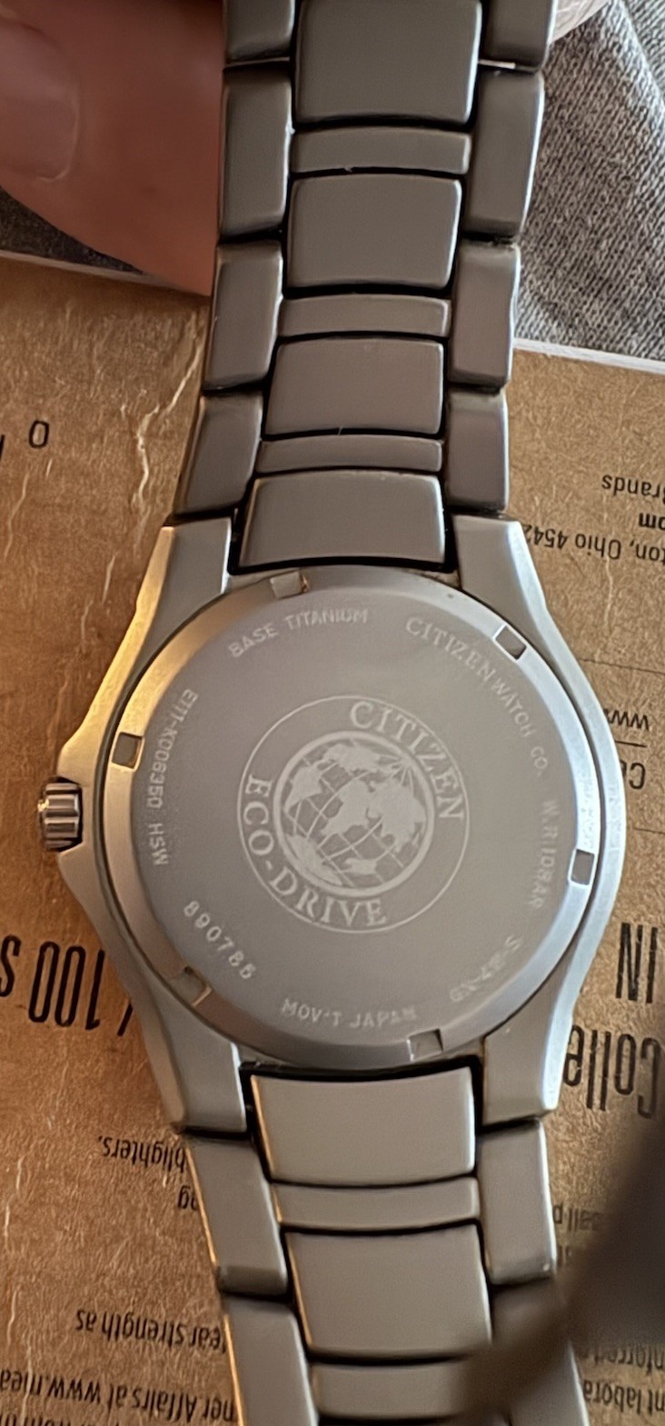 Mens Citizens Titanium Ecodrive E111 K008350 Blue Dial Date EUC No Scratches