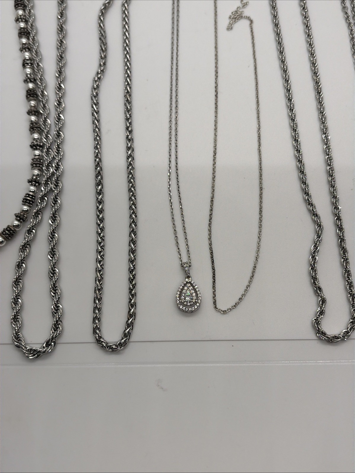 12 Silver Colored Necklaces #11