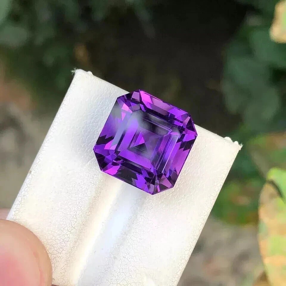 Unheated Natural Purple Sapphire Ceylon 10+ Ct Asscher Loose Gemstone Certified