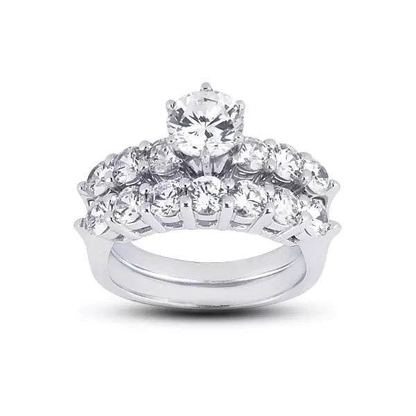Engagement Ring 14K White Gold Classic Round 0.93 Carat Lab-Grown Diamond D VS1