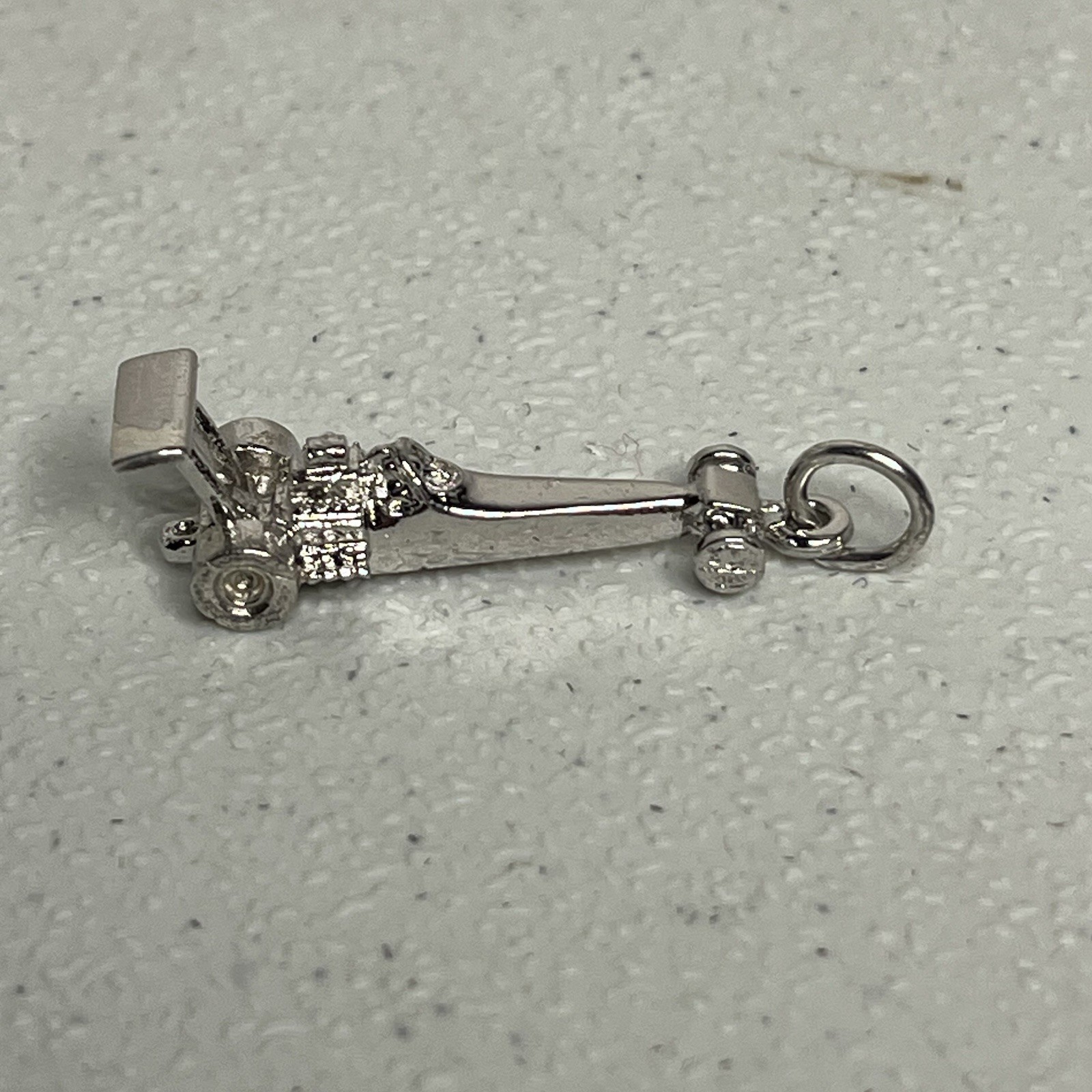 Vintage KINNEY Top Fuel Dragster Detailed 3D Charm/Pendant Sterling Silver 4.5g