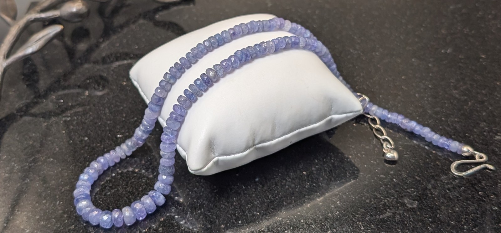 Jay King Mine Finds Sterling Tanzanite Beaded Necklace DTR Adjustable