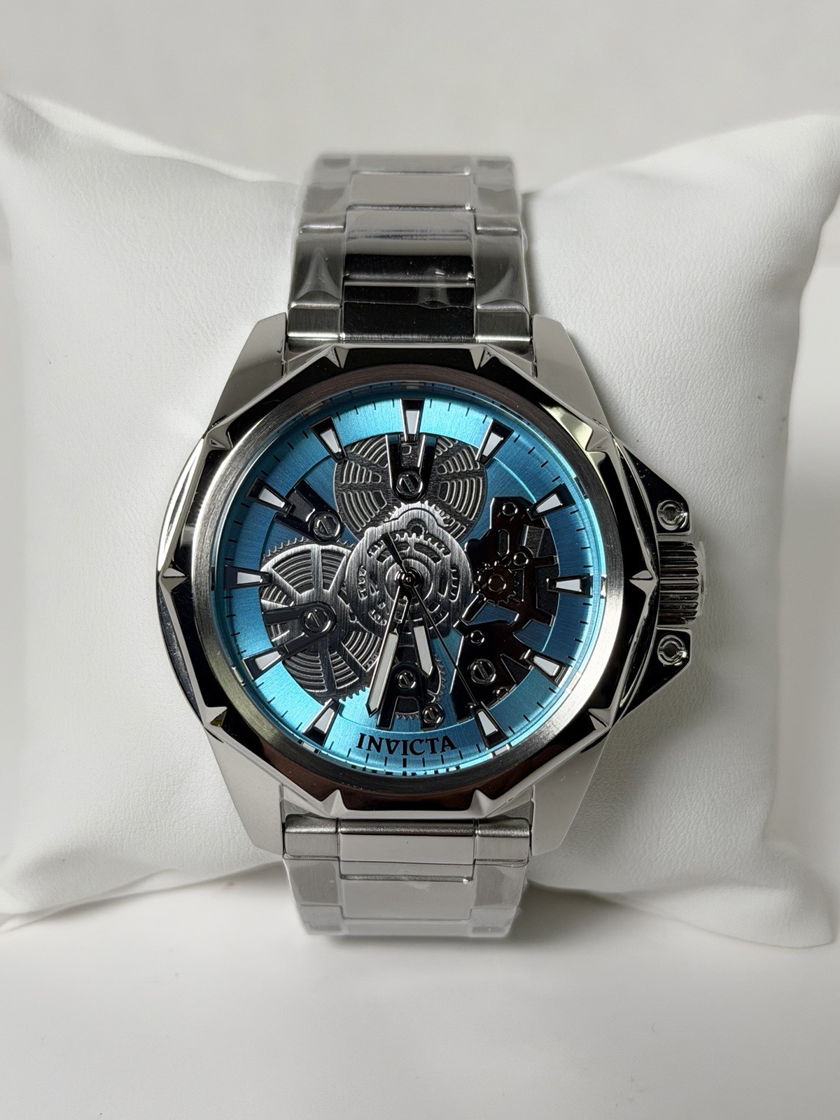 Invicta Objet D Art Men’s Skeleton Dial Stainless Blue Dial Watch | 44mm (50379)