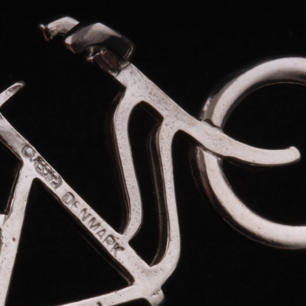 OBP Collection A/S Copenhagen Ladies Bike Silver Pendant. “Sunshine & Night”.