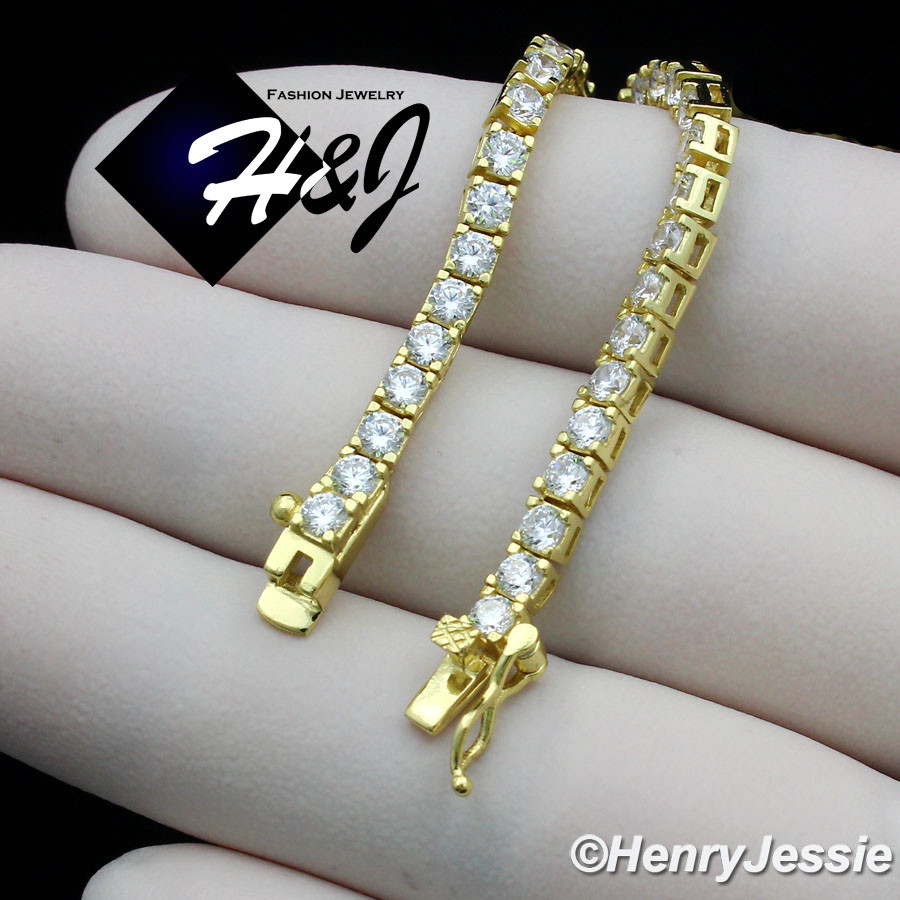 925 STERLING SILVER 18″-28″X3MM GOLD PLATED TENNIS CHAIN CZ CROSS PENDANT*GP170