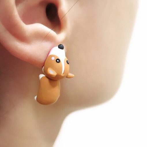2Pcs Cute Animal Bite Earring Tyrannosaurus Earrings Cartoon Animal Earrings