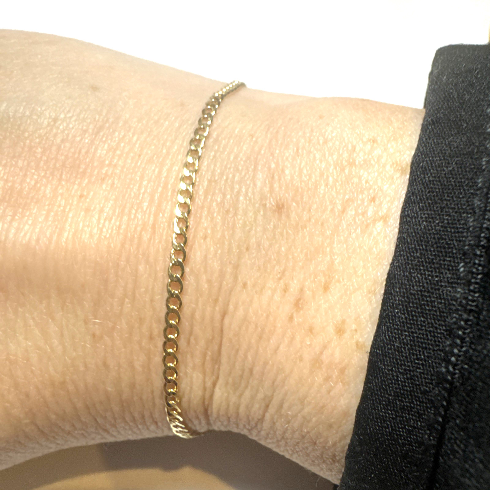 NEW 10K Yellow Gold Cuban Link Bracelet 7” 2.1mm Dainty Unisex Lobster Clasp