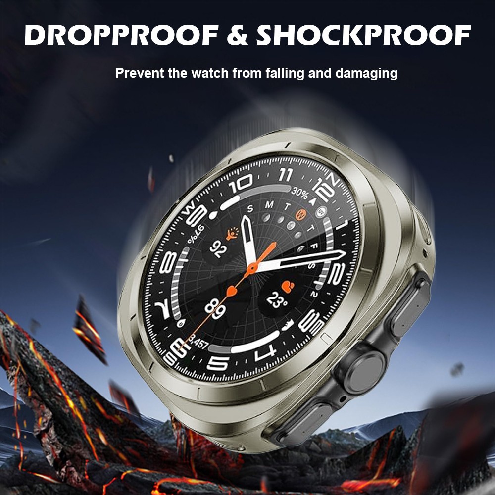 For Samsung Galaxy Watch 7 Ultra 47mm Hard Cover Case + Steel Metal Band Strap