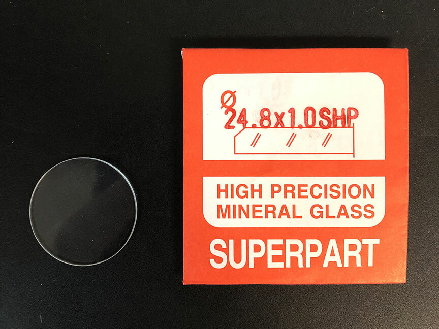 1.0mm Thick Flat Round Mineral Glass Watch Crystal 24.1mm – 25.0mm Diameter