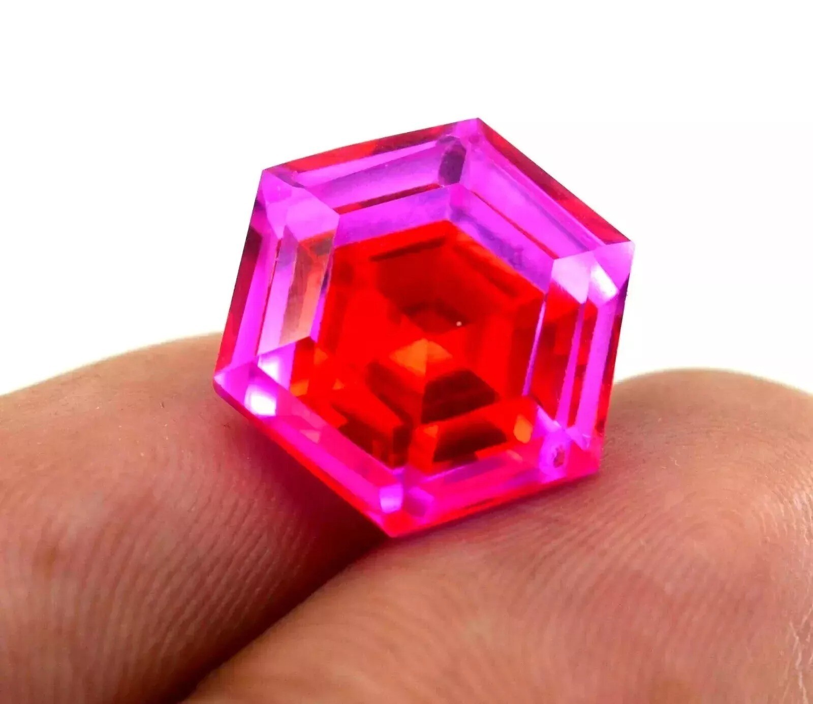 9.54 CT Natural Bi- Color Pitambari Sapphire Hexagon Loose Certified Gemstone