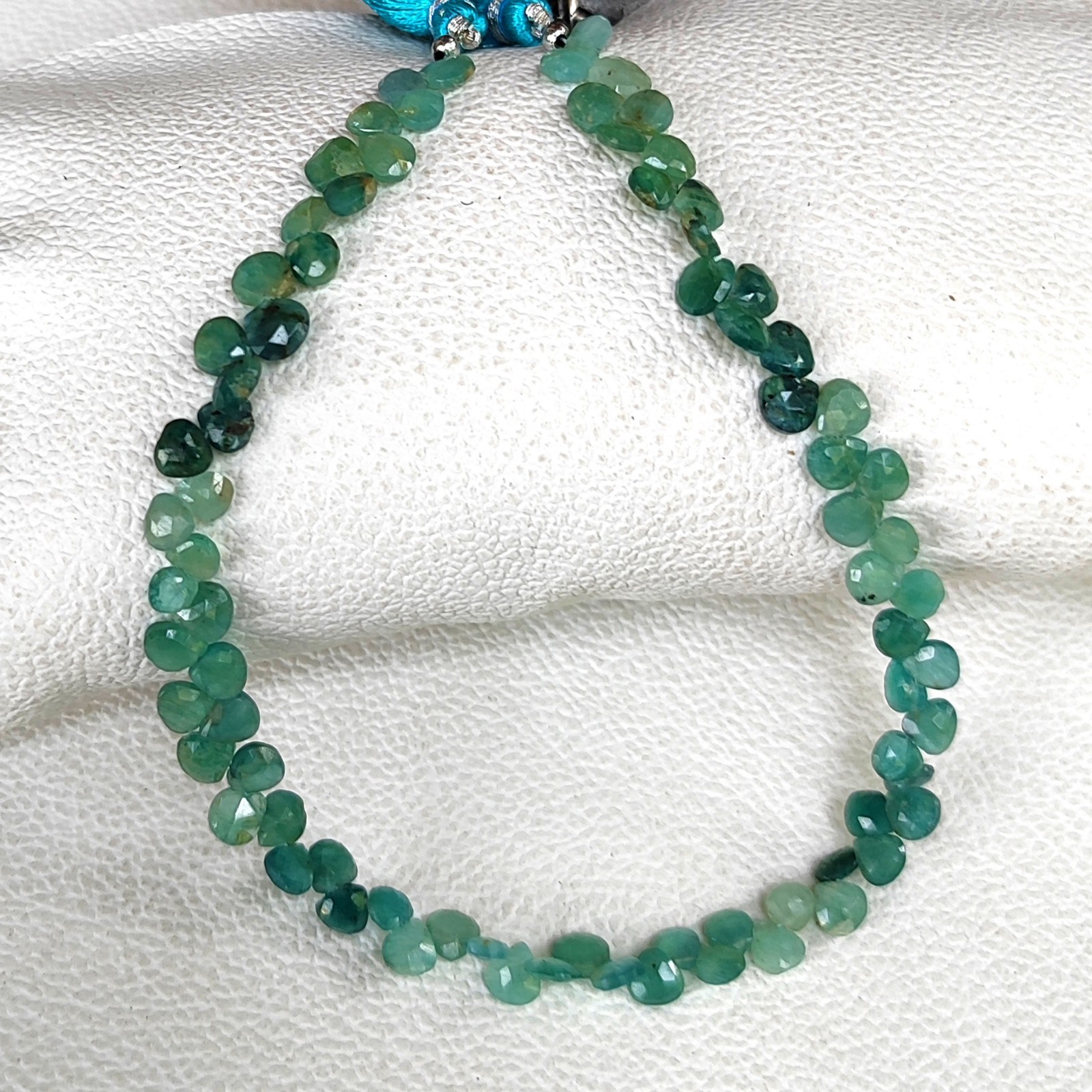 Rare Grandidierite Faceted Heart Beads 5mm Size Madagascar Gemstone 10″ Strand