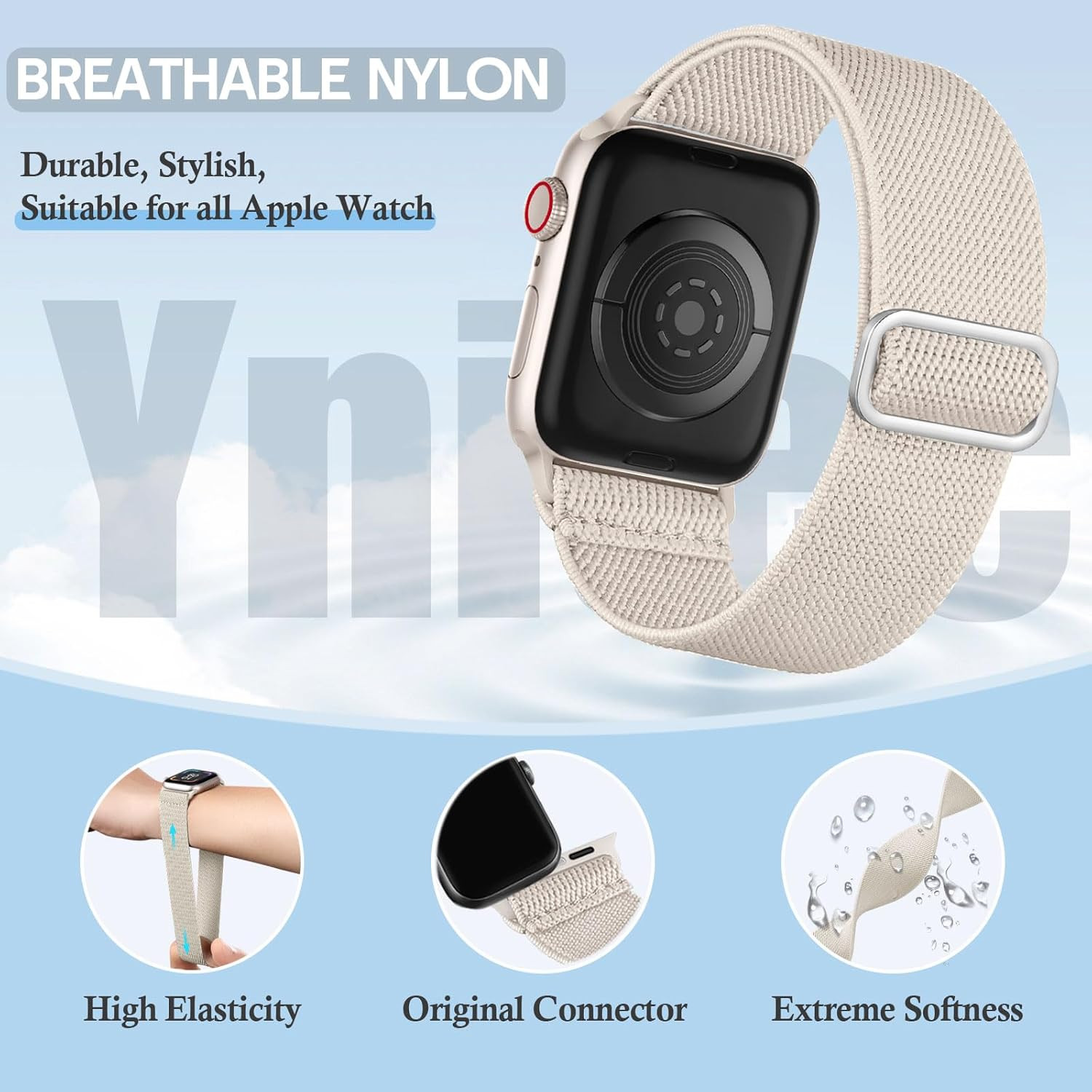 Stretchy Nylon Loop Band for Apple Watch 40Mm 38Mm 41Mm 42Mm, Sport Ankle/Arm/Wr