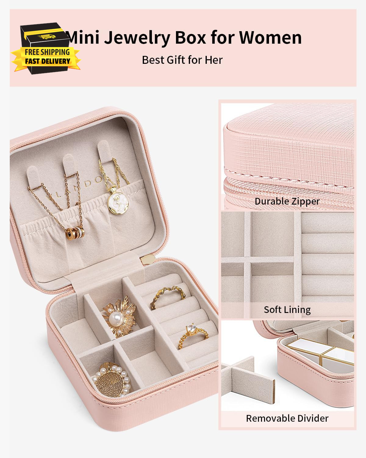 Travel Jewelry Case – Teacher Appreciation Gifts for Women – Small Jewelry Trave
