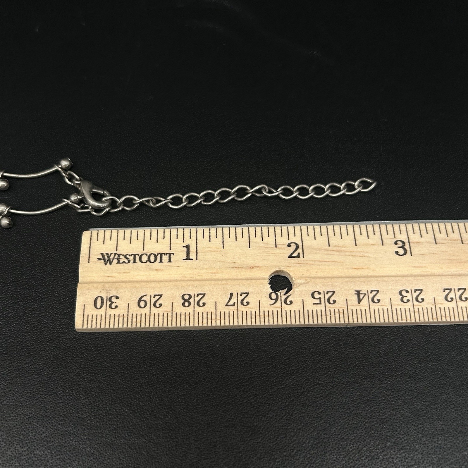 Silver Toned Beaded Choker/Necklace 13 Inch Long With 3 Inch Extender