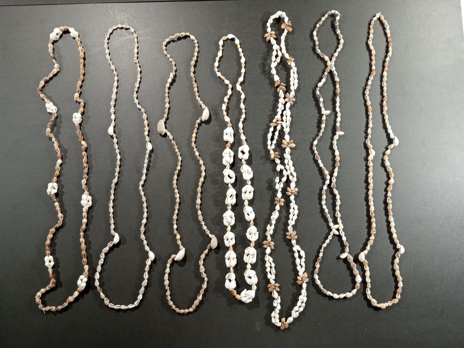 Lot Of 14 Seashell Necklaces 30-34in Long Mixed Earthy Tones Beach Vacation Vibe