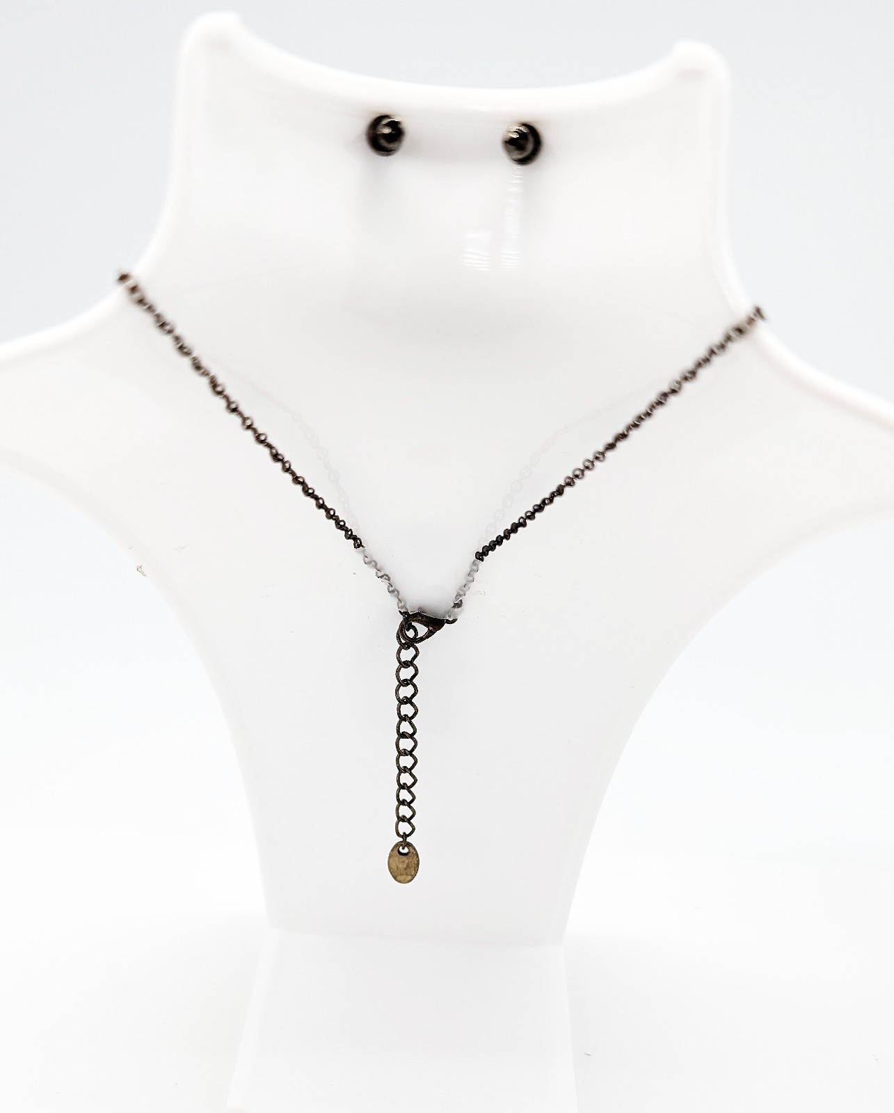 DESIGNER INSPIRED ORANGE GREEN ENAMEL CRYSTAL DANGLELDARK SILVER JEWELRY SET