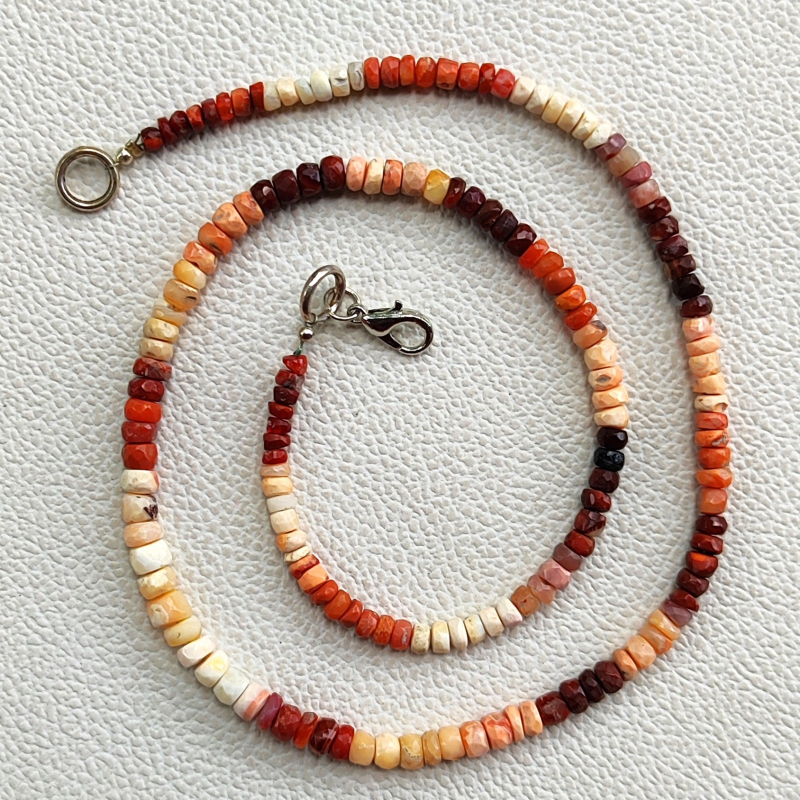 Mexican Orange Fire Opal Gemstone 4-5mm Faceted Rondelle Shape Beads 17″ Gems