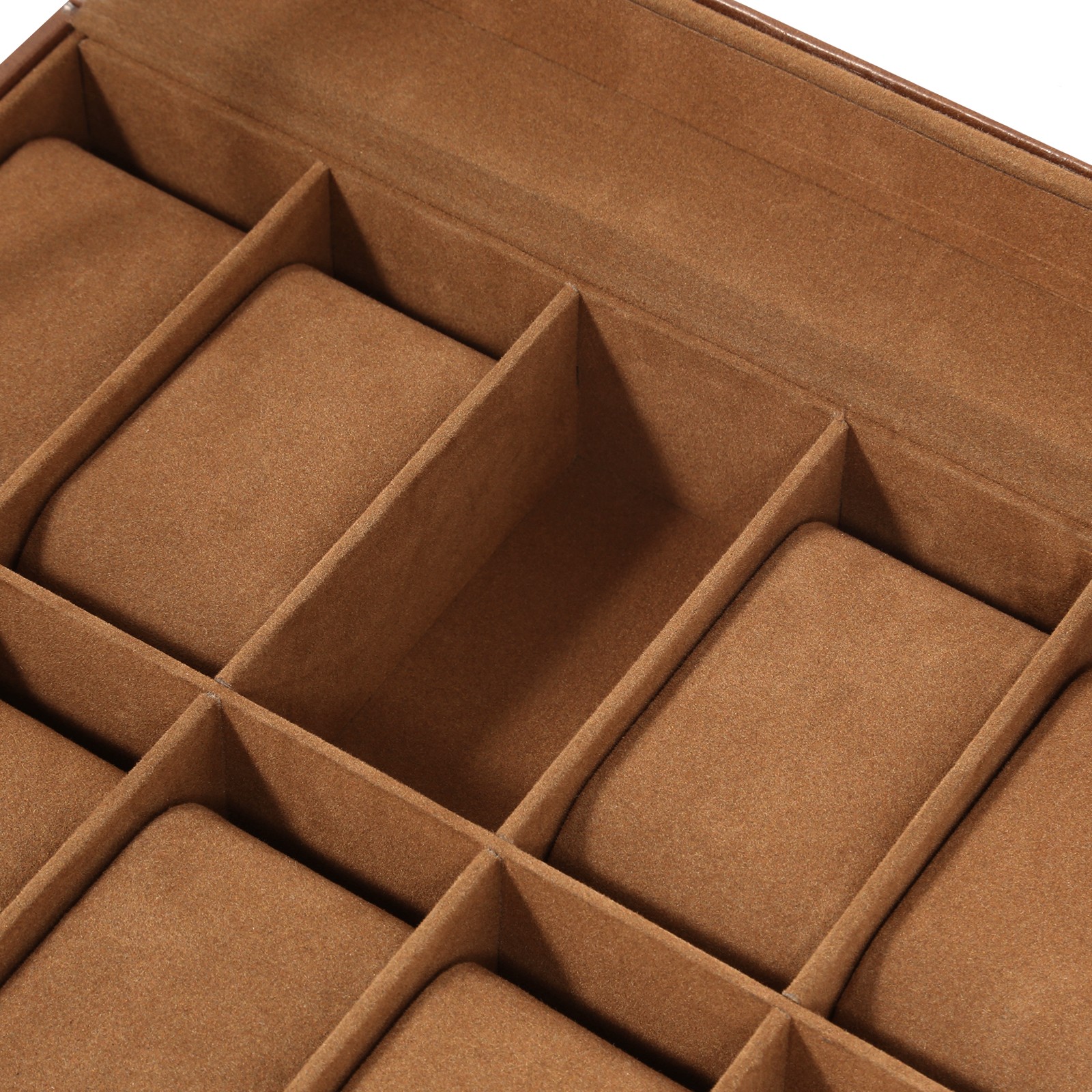10 Slots Watch Box PU Leather Display Case Jewelry Organizer Box w/Glass Lid NEW
