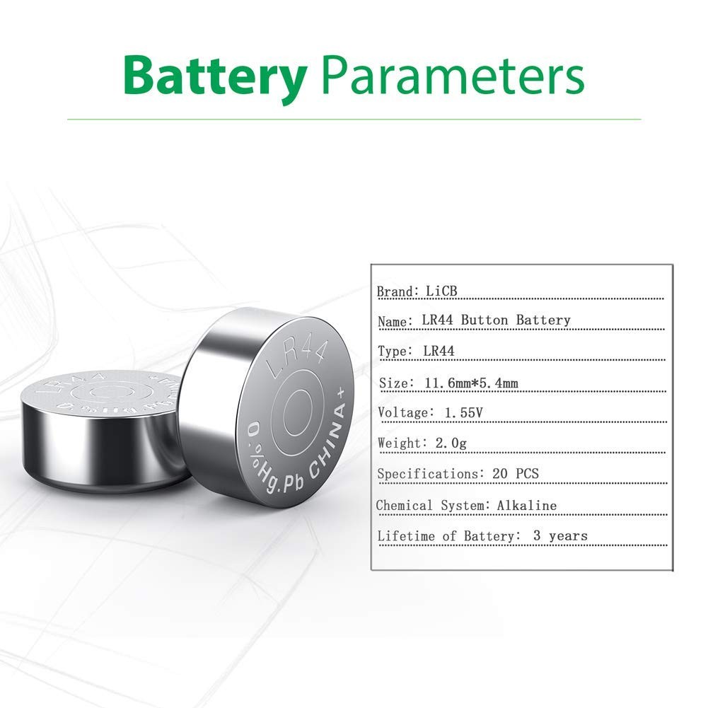 LiCB 40 Pack LR44 AG13 357 303 SR44 Batteries 1.5V 10 Count (Pack of 4)