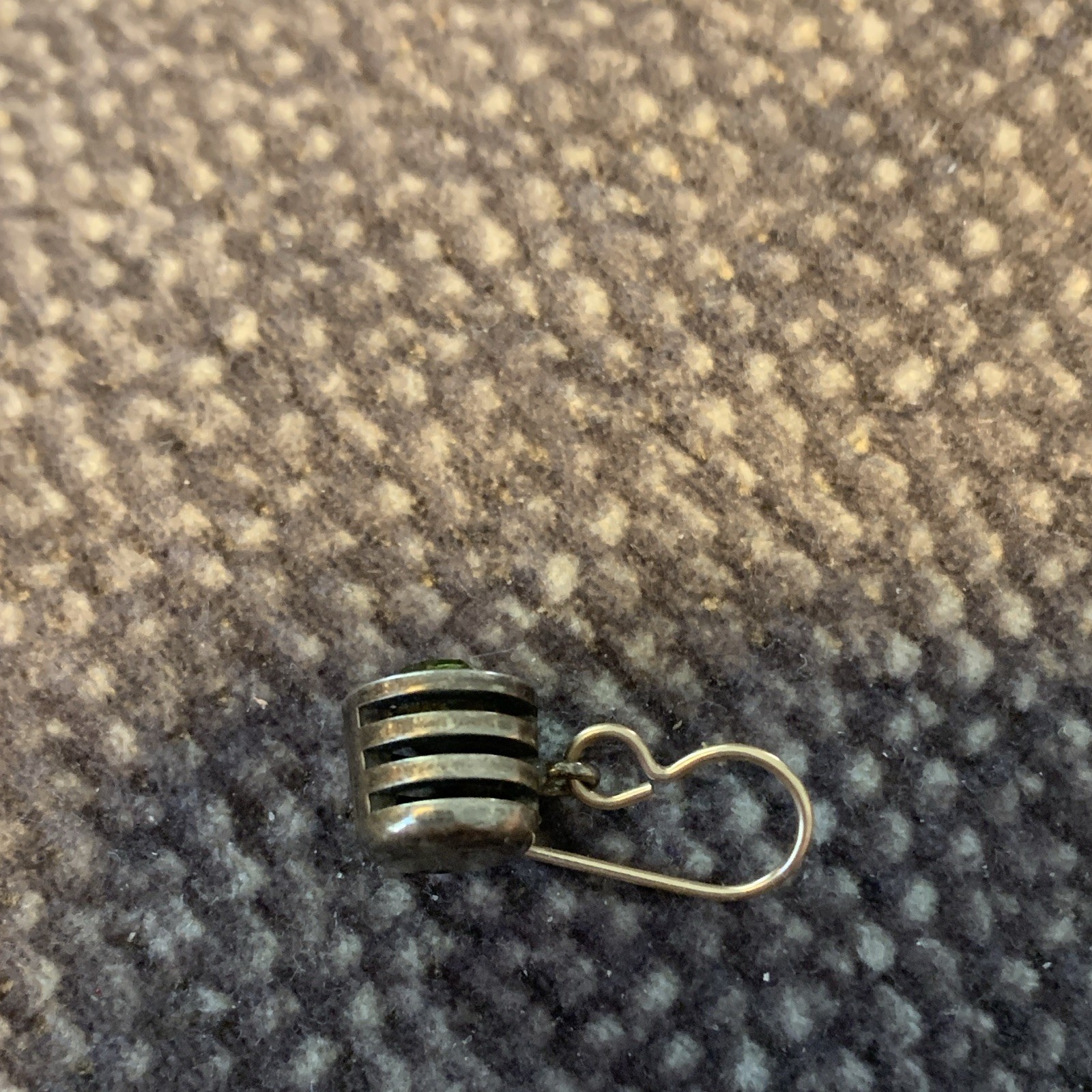 Patricia Locke green Crystal , gold dangle hook earring. (1)