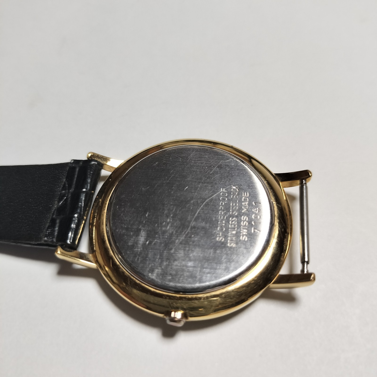 Claude Bernard Swiss Made Watch ETA 955.414 Date Black Gold Luxury Extra Strap