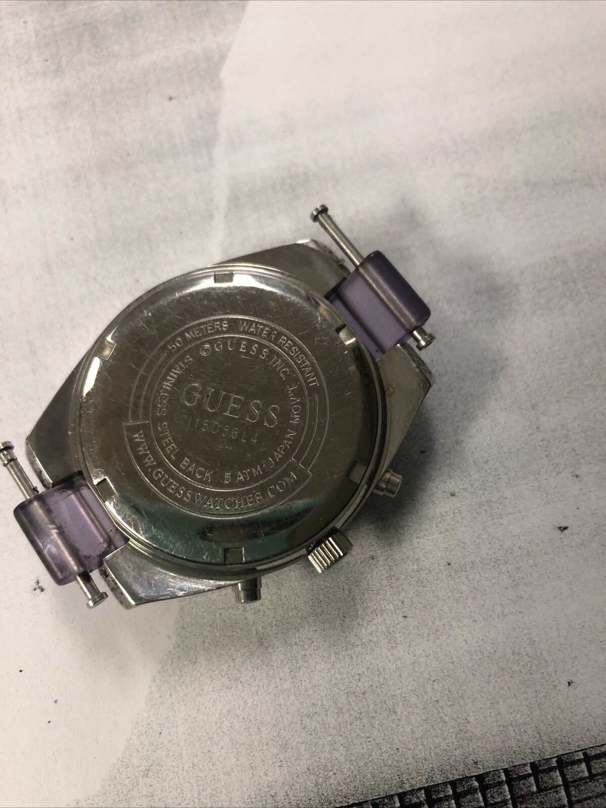 Women’s GUESS White Dial 50M/165FT Water Resistant Crystal Embellished Watch