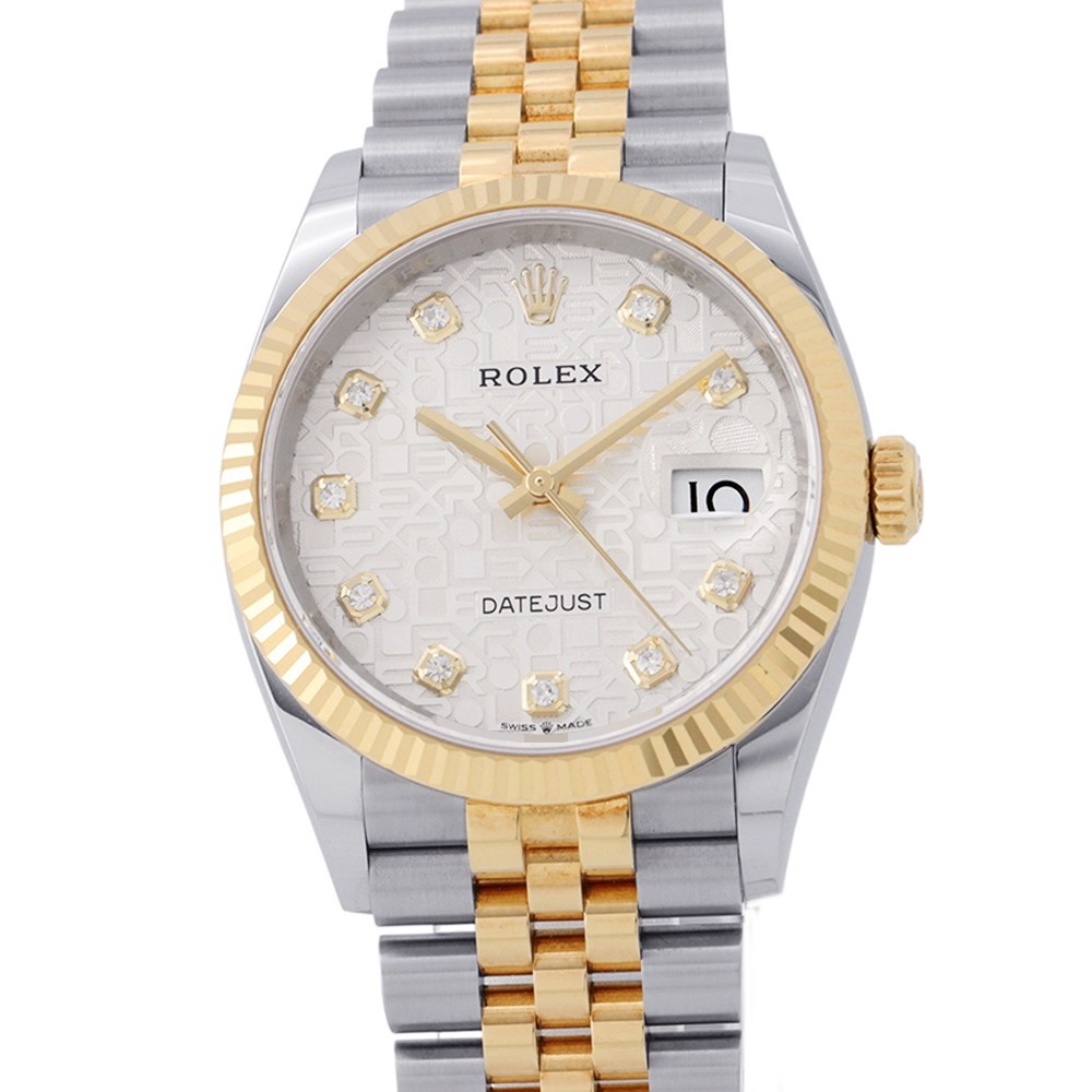 ROLEX Datejust 36mm Steel 18K Yellow Gold Silver Dial 126233G
