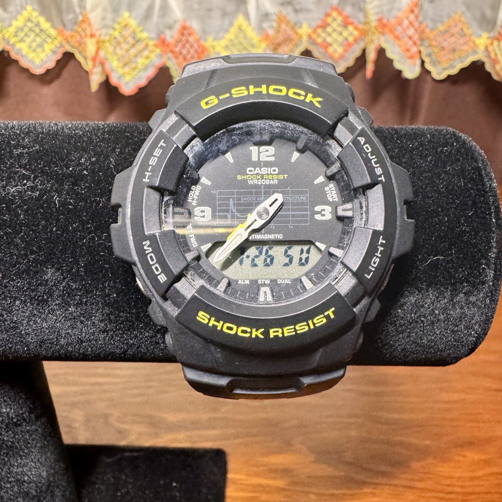 Casio G-Shock G-100-1BV Module 5158 Ana-Digi Black Yellow 200M Shock Resistant