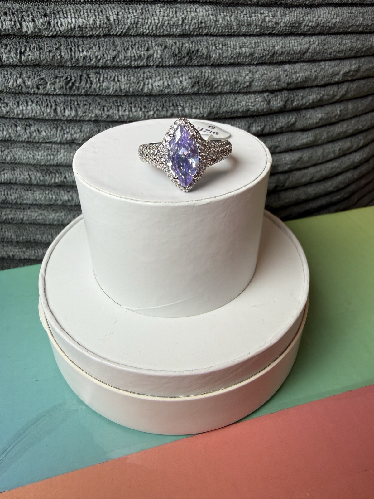 BP OG Ring Size 9 “Sparkle with Purpose” Lavender Topaz CZ Rhodium Plating