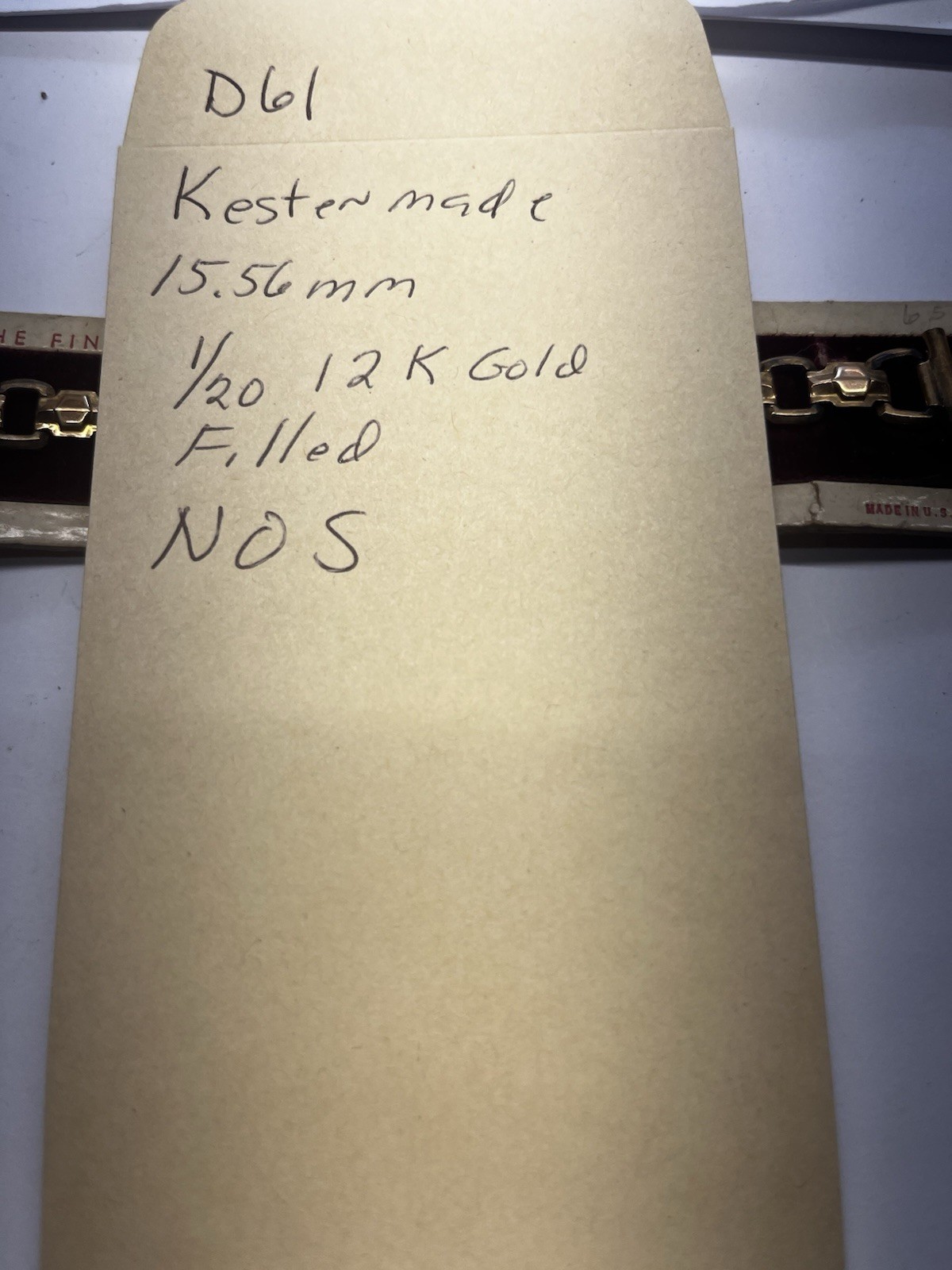 Yellow Gold Filled Men Kestenmade 1/20- 12kt NOS Wristwatch Band 15.56mm D61