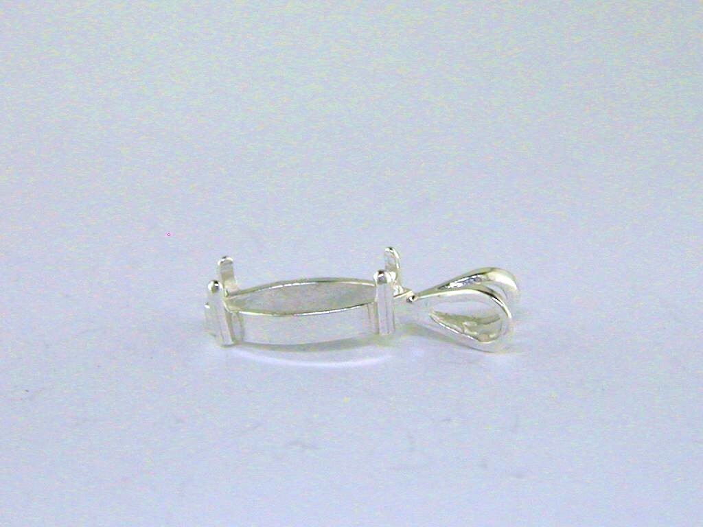 Marquise 4 Prong Cabochon Pendant Setting Sterling Silver