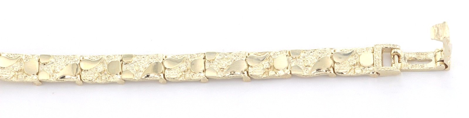 10k Yellow Gold Solid Handmade Nugget Bracelet Adjustable 8-8.5″ 7mm 15.1 grams
