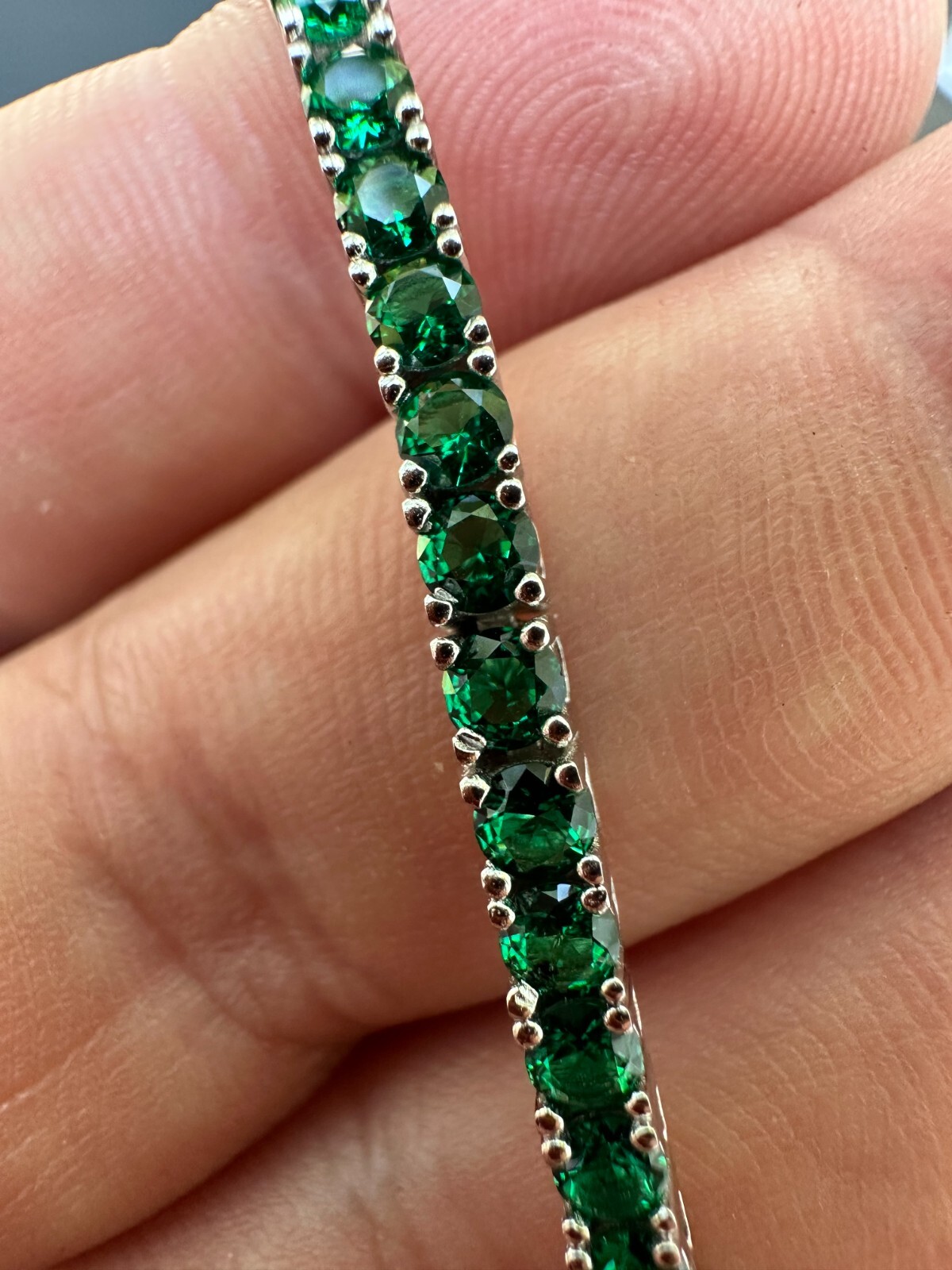 3mm Green CZ Tennis Bracelet Real Iced 925 Sterling Silver Mens Ladies 6-8.5″