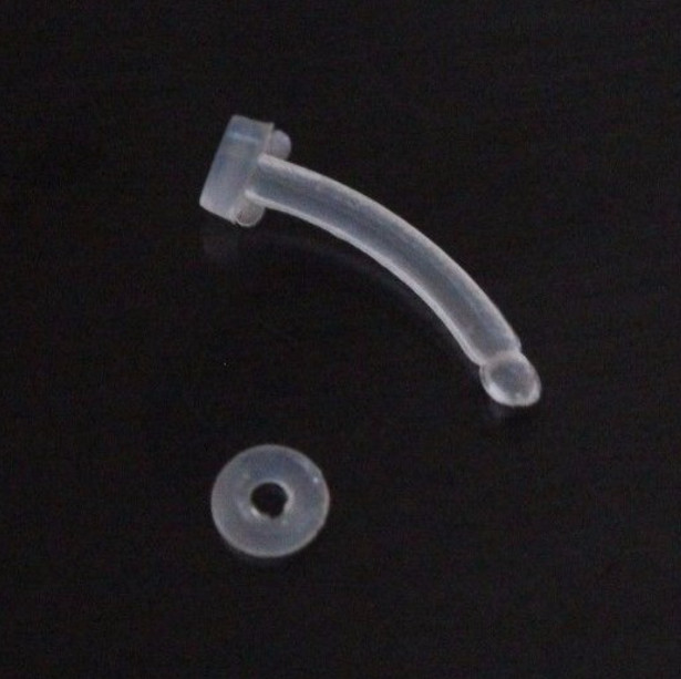 Flexible Bioflex Clear Invisible Hidden Nose Stud Ring Bar Transparent Retainer