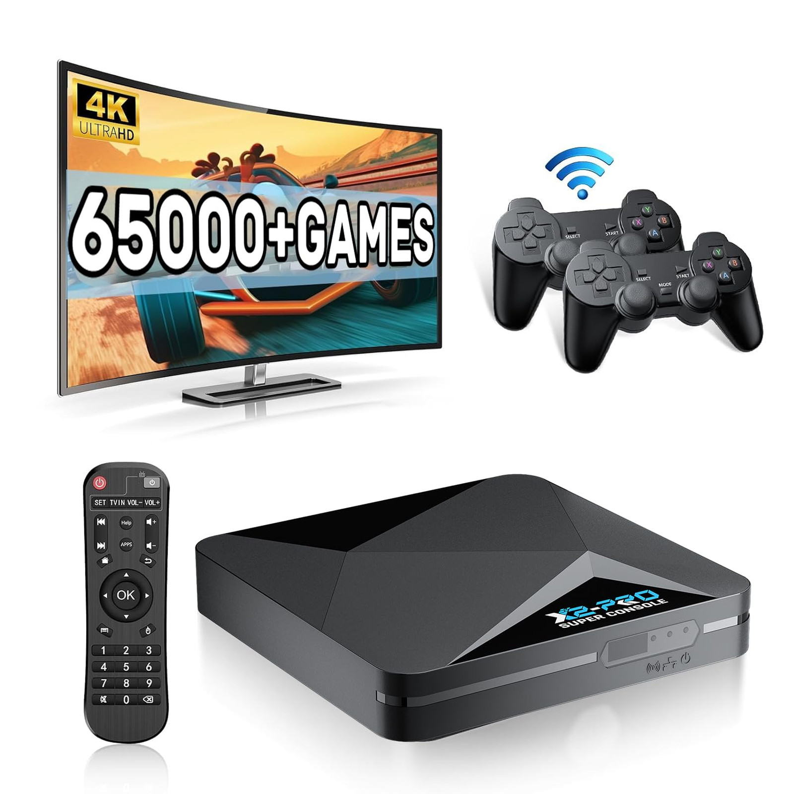 Game Console with 65000 Plus Games EmuELEC Android 9.0 2 Controllers