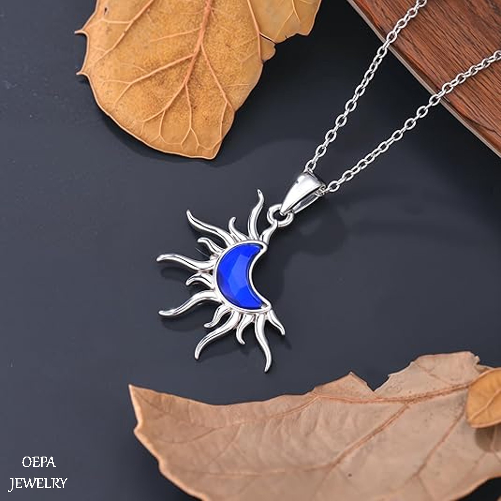 Celtic Sun and Moon Necklace 925 Sterling Silver Sun and Moon Necklace for Women