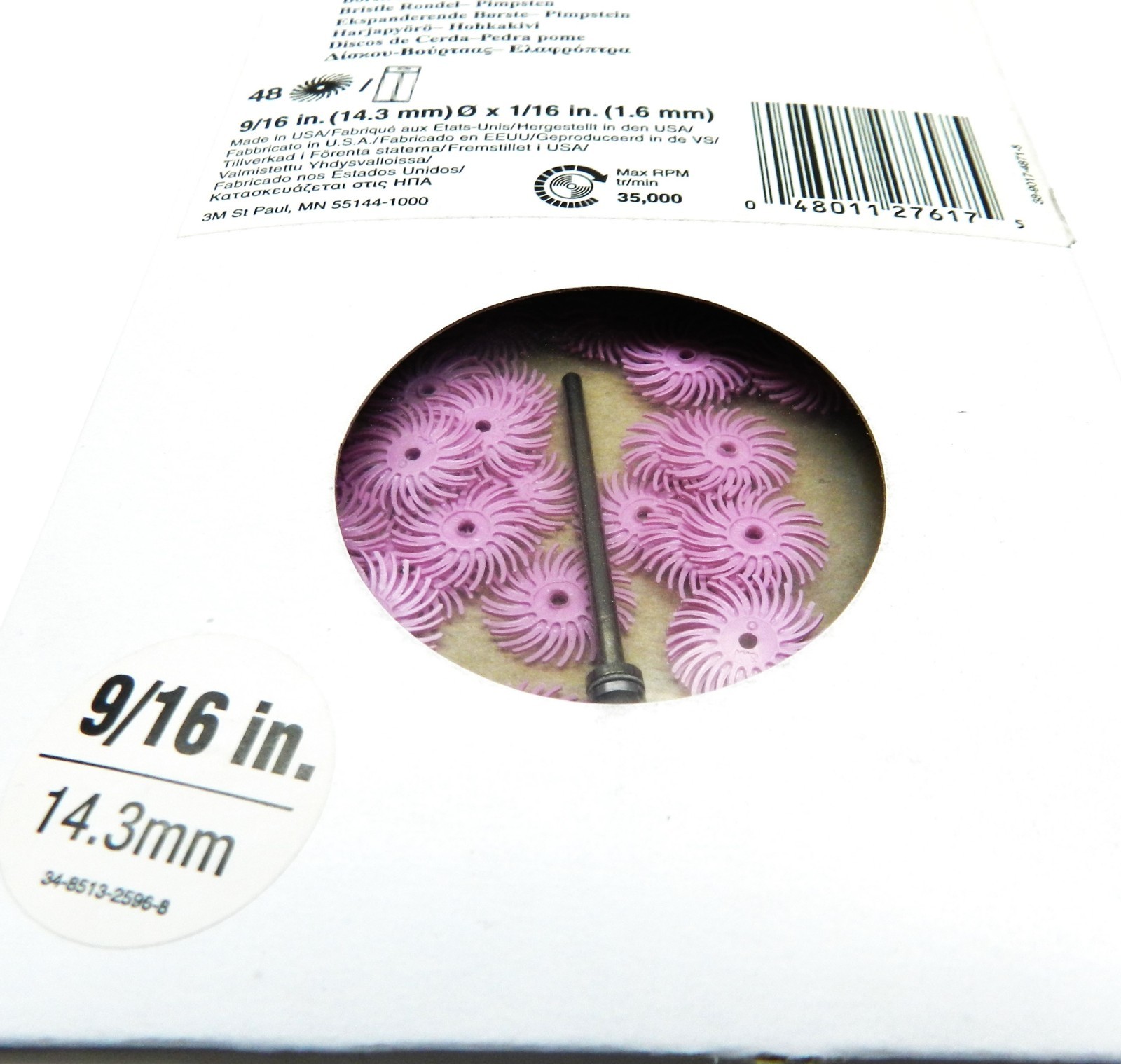 3m Radial Bristle Discs Pink Pumice Pre-Polish Semi Finishing 9/16″ Pack of 48