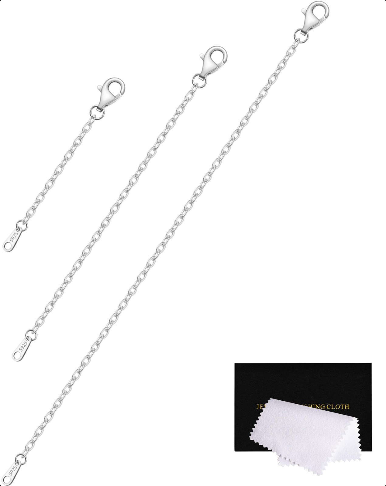 Sterling Silver Necklace Extenders for Women Silver Chain Extension Bracelet …