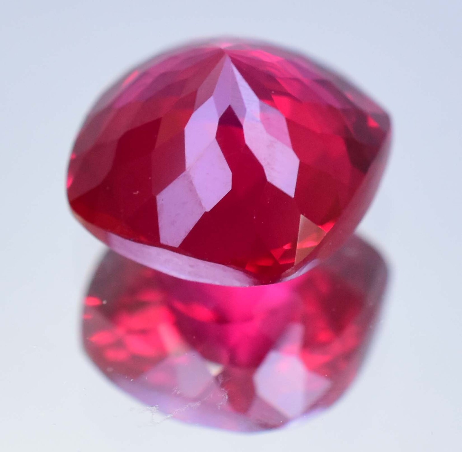 12.60Ct Natural Myanmar Red Spinel Certified Cushion Cut Flawless Loose Gemstone