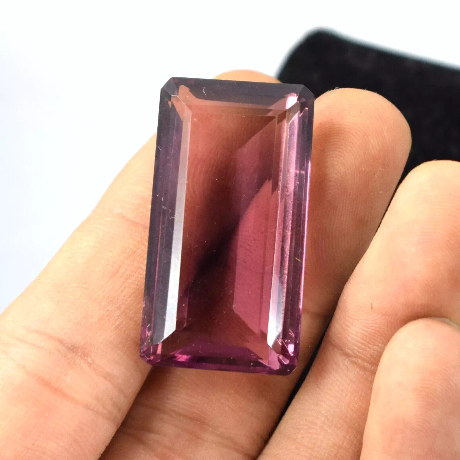 Emerald Shape 58.85 Ct Certified NATURAL Pinkish Amethyst Loose Gemstone