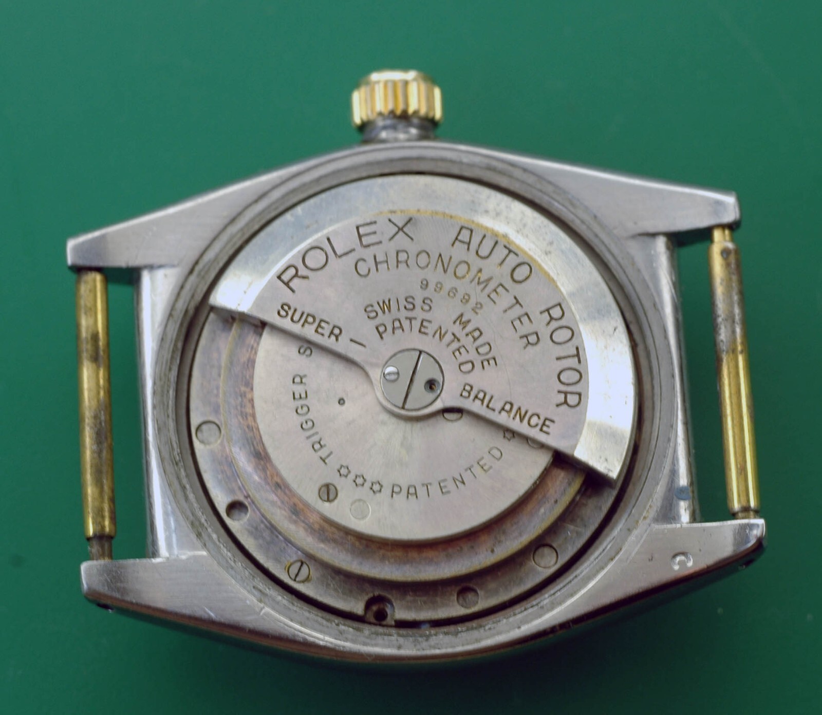 Vintage 1945 Rolex BubbleBack Oyster Perpetual Pink Gold Bezel Ref. 3372