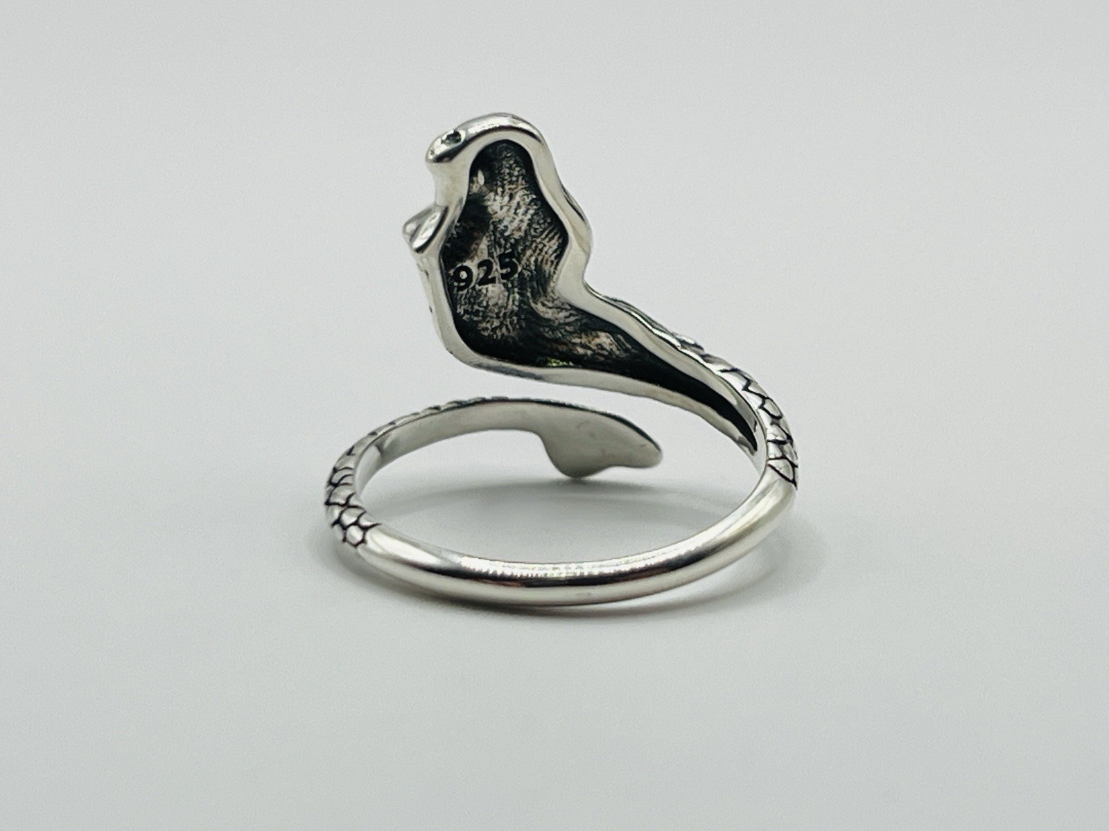 Sterling Silver 16mm 3D Mermaid Ring