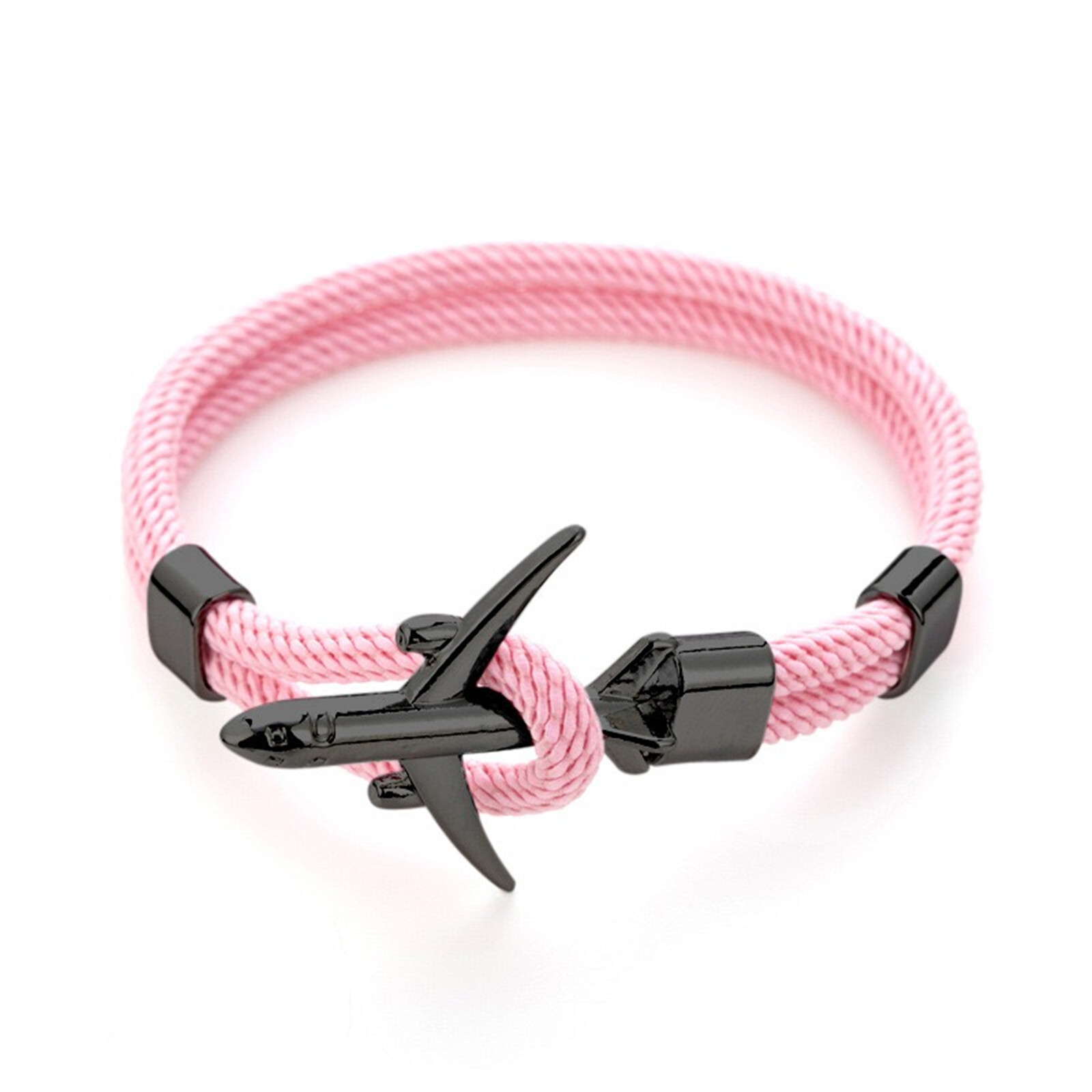 Unisex Milan Cord Nylon Rope Airplane Design Bracelet for Men and Women 8 Inches