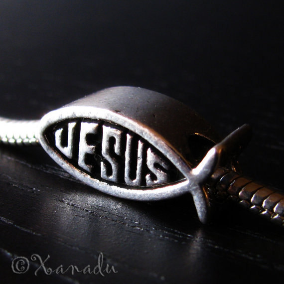 Jesus Fish Christian Charm – Large Hole Bead For All European Charm Bracelets
