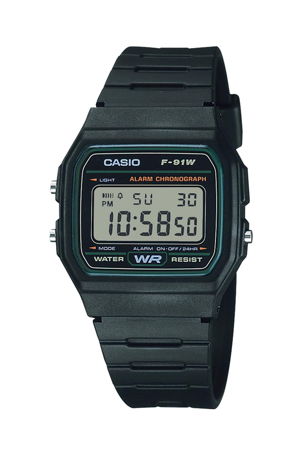 CASIO F-91W-3JH Digital Watch Lightweight Black/Green