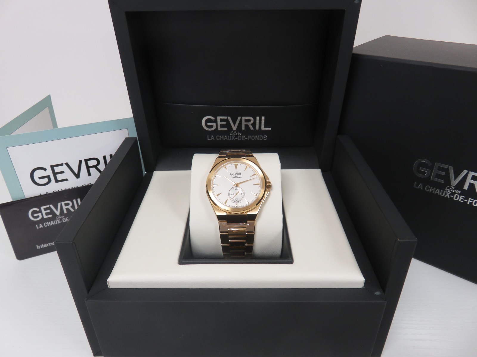 Gevril Men’s 49912B Montauk Sub Dial Swiss Made ETA 7001 Gold IP 40mm Watch
